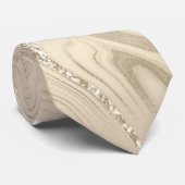Champagne Background White en Beige Glitter Stropdas (Opgerold)