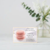Champagne Bakery Baker Pastry Chef Roze Macarons Visitekaartje (Staand voorkant)