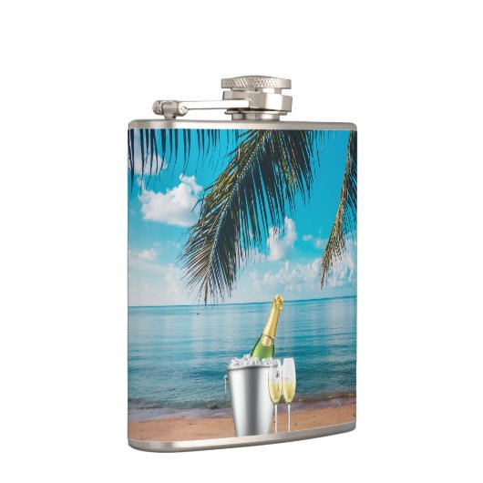 Champagne Beach Flask Heupfles (Rechts)