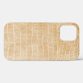 Champagne Beige Faux Crocodile Leather Case-Mate iPhone Case (Achterkant (horizontaal))