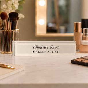 Champagne beige vrouw vrouwen naam titel bedrijf naambordje