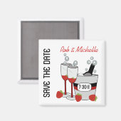 CHAMPAGNE BEWAAR DE DATUM Custom Magnet Favor Magneet (Voorkant / Achterkant)