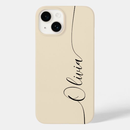 Champagne Black Elegant Calligraphy Script Name Case-Mate iPhone Case (Achterkant)