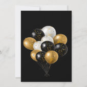 Champagne Black & Gold Nouvel An Invitation de rév (Dos)