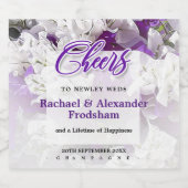 Champagne blanc violet mousseux Étiquette (Étiquettes simples)