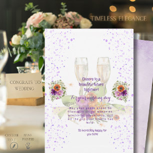  Champagne Bloemige Trouwkaarten met Felicitaties  Feestdagenkaart
