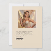 Champagne & Blush Chic Champagne Toren Bedankkaart (Achterkant)