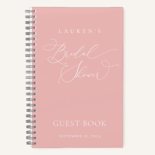 Champagne Blush Fête des mariées moderne Livre d'o (Recto)