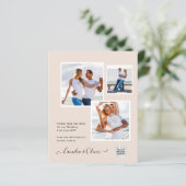 Champagne Blush FOTO Huwelijksuitnodiging QR Code (Staand voorkant)