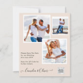 Champagne Blush FOTO Huwelijksuitnodiging QR Code (Voorkant)