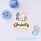 Champagne Blush Foto Opslaan Datum QRcode Website Flyer (Enkel)