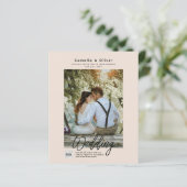 Champagne Blush FOTOHuwelijksuitnodiging QR Code (Staand voorkant)