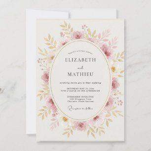 Champagne Blush Krans Bruiloft Kaart