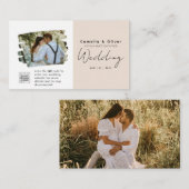 Champagne Blush PHOTO Faire-part de mariage QR Cod (Devant / Derrière)