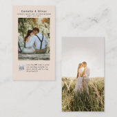 Champagne Blush PHOTO Faire-part de mariage QR Cod (Devant / Derrière)