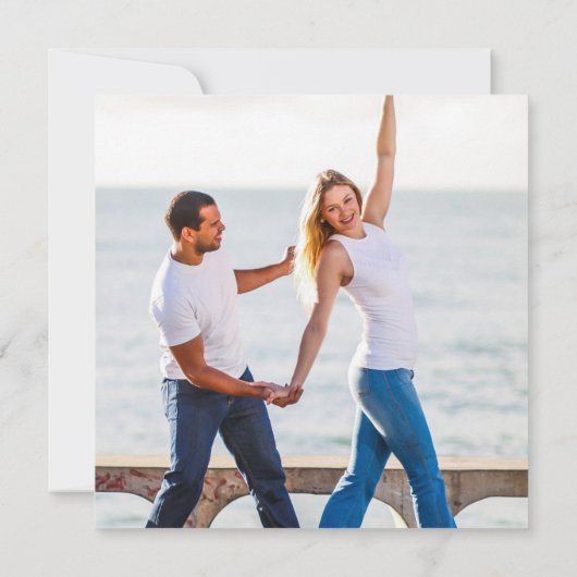 Champagne Blush PHOTO Faire-part de mariage QR Cod (Dos)