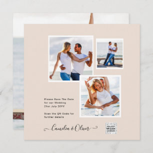Champagne Blush PHOTO Faire-part de mariage QR Cod