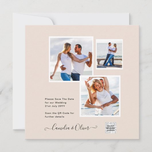 Champagne Blush PHOTO Weddenschap QR Code (Voorkant)
