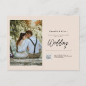 Champagne Blush PHOTO Weddenschap QR Code Briefkaart (Voorkant)
