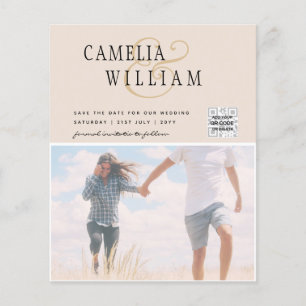 Champagne Blush PHOTO Weddenschap QR Code Flyer