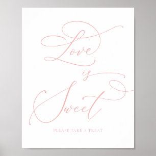 Champagne Blush Roze Love is Sweet Dessert Bar Poster