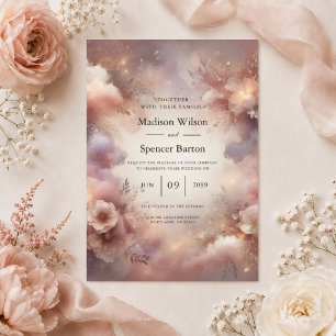 Champagne Blush Stardust Tuin Bruiloft Kaart