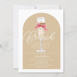 Champagne Boho Boog Brunch & Bubbly Vrijgezellenfe Kaart