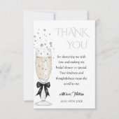 Champagne Boog Bruidsfeest Bedankkaart (Voorkant)