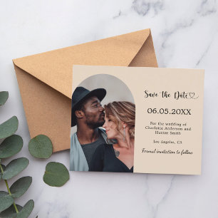 Champagne boog foto trouwkaart Save the Date kaart