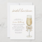 Champagne Boog Script Bruiloftslunch Kaart (Voorkant)