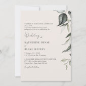 Champagne Botanische Foliage Wedding Kaart (Voorkant)