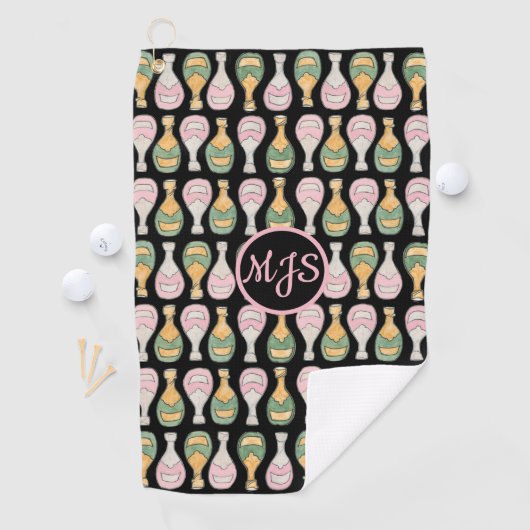 Champagne Bottle Pattern-dames Golfhanddoek (Insitu)