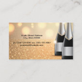 Champagne Bottles | Sparkly Glitter Background Visitekaartje (Achterkant)