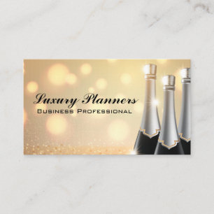 Champagne Bottles   Sparkly Glitter Background Visitekaartje