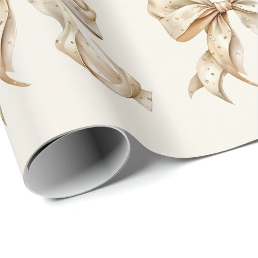 Champagne Bow met Gouden Glitter Glamour Cadeaupapier (Rol Hoek)