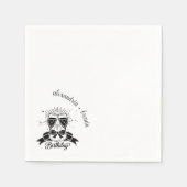 Champagne Bow Verjaardag Servet (Voorkant)