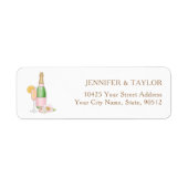 Champagne Bridal Brunch Return Address Label (Voorkant)