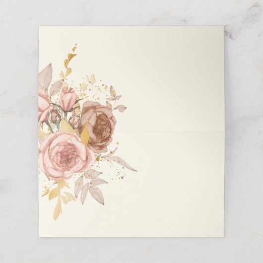 champagne brown rozen lichtroze bruiloft (Buitenkant ongevouwen)