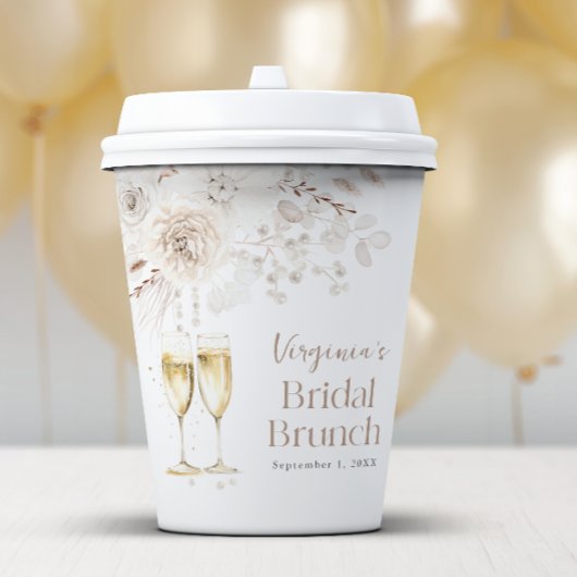 Champagne Bruidsbrunch Papieren Bekers