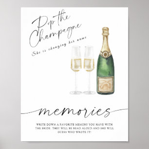 Champagne bruidsfeest - herinneringen met de bruid poster