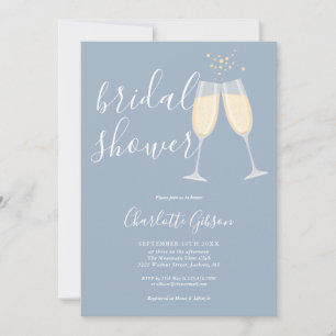Champagne Bruidsfeest Stofblauw Kaart