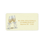Champagne bruiloft adres label (Voorkant)