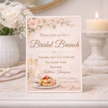 Champagne bruiloft brunch uitnodiging