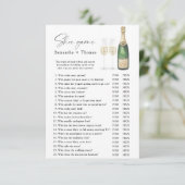 Champagne bruiloftsschoen spel kaart (Staand voorkant)