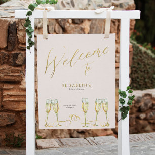 Champagne brunch bubbels vrijgezellenfeest welkoms poster