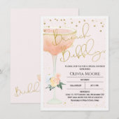 Champagne Brunch Bubbly Invitation de la douche nu (Devant / Derrière)