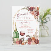 Champagne Brunch & Bubbly Marsala Vrijgezellenfees Kaart (Staand voorkant)