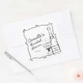 Champagne Brunch en Bruiloft met bubbels Vierkante Sticker (Envelop)