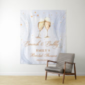 Champagne brunch en bruiloft met bubbels wandkleed (In situ)