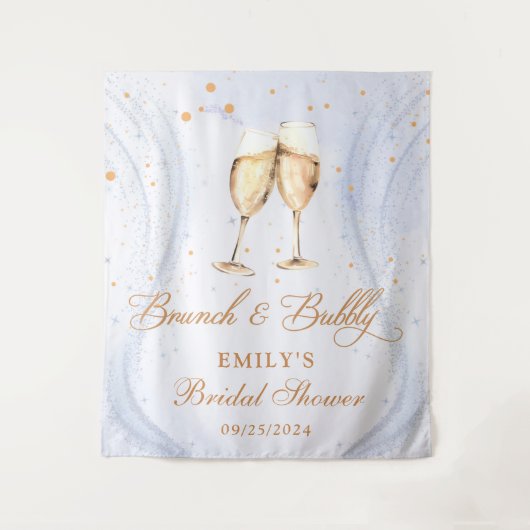 Champagne brunch en bruiloft met bubbels wandkleed (Voorkant)